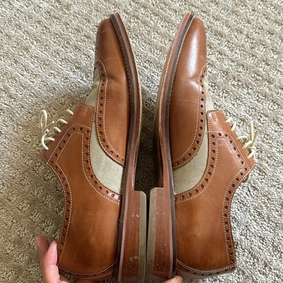 J. Murphy Wingtip Derby Dress Up Brown Leather Shoes size 8.5M - Picture 7 of 9